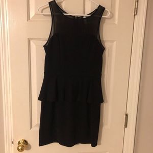 Kensie Black Peplum Dress, Size Medium